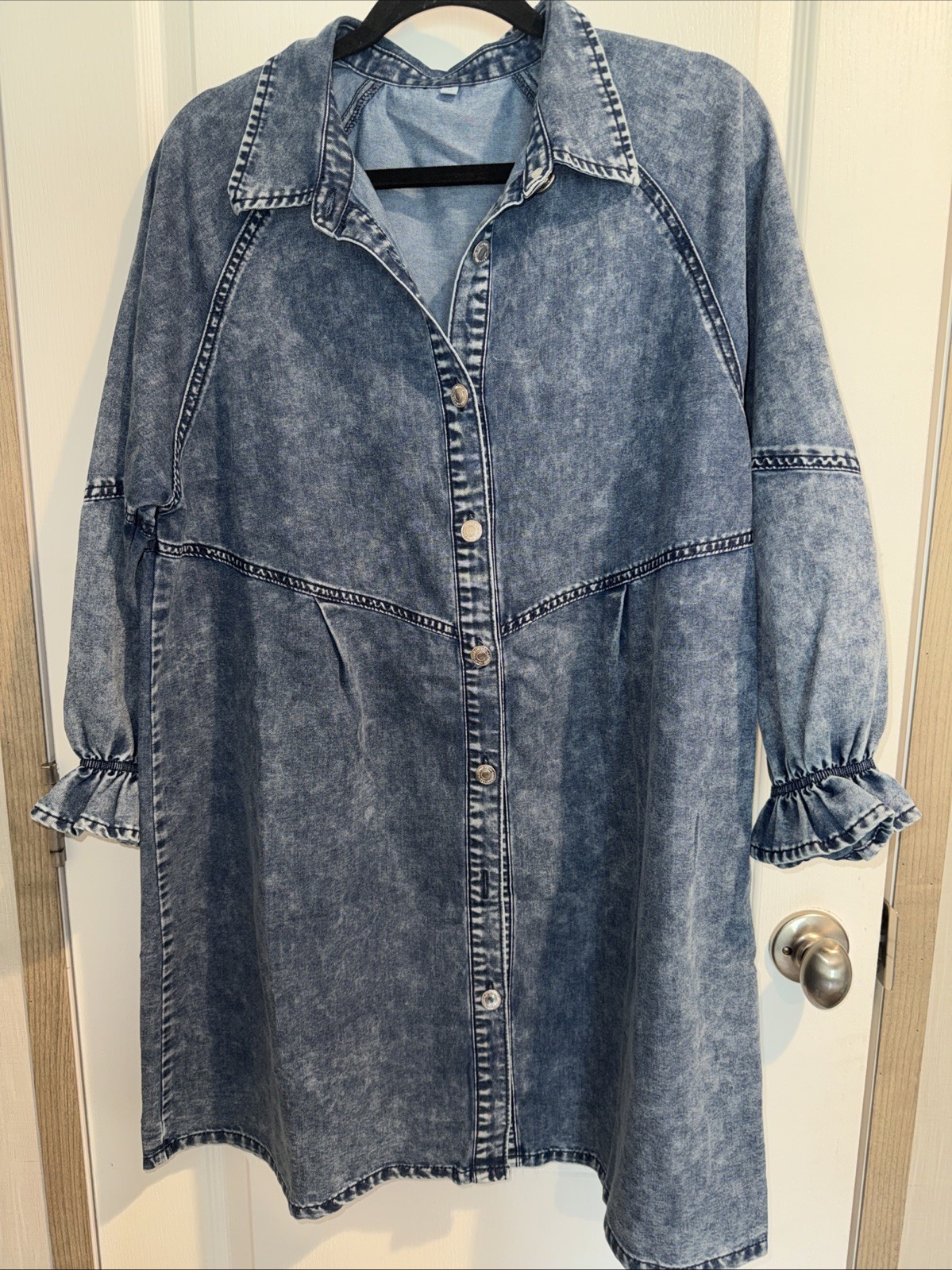 WOMENS DRESS-MIDIROSS-DENIM ACID WASH BLUE SIZE MEDIUM NWOT
