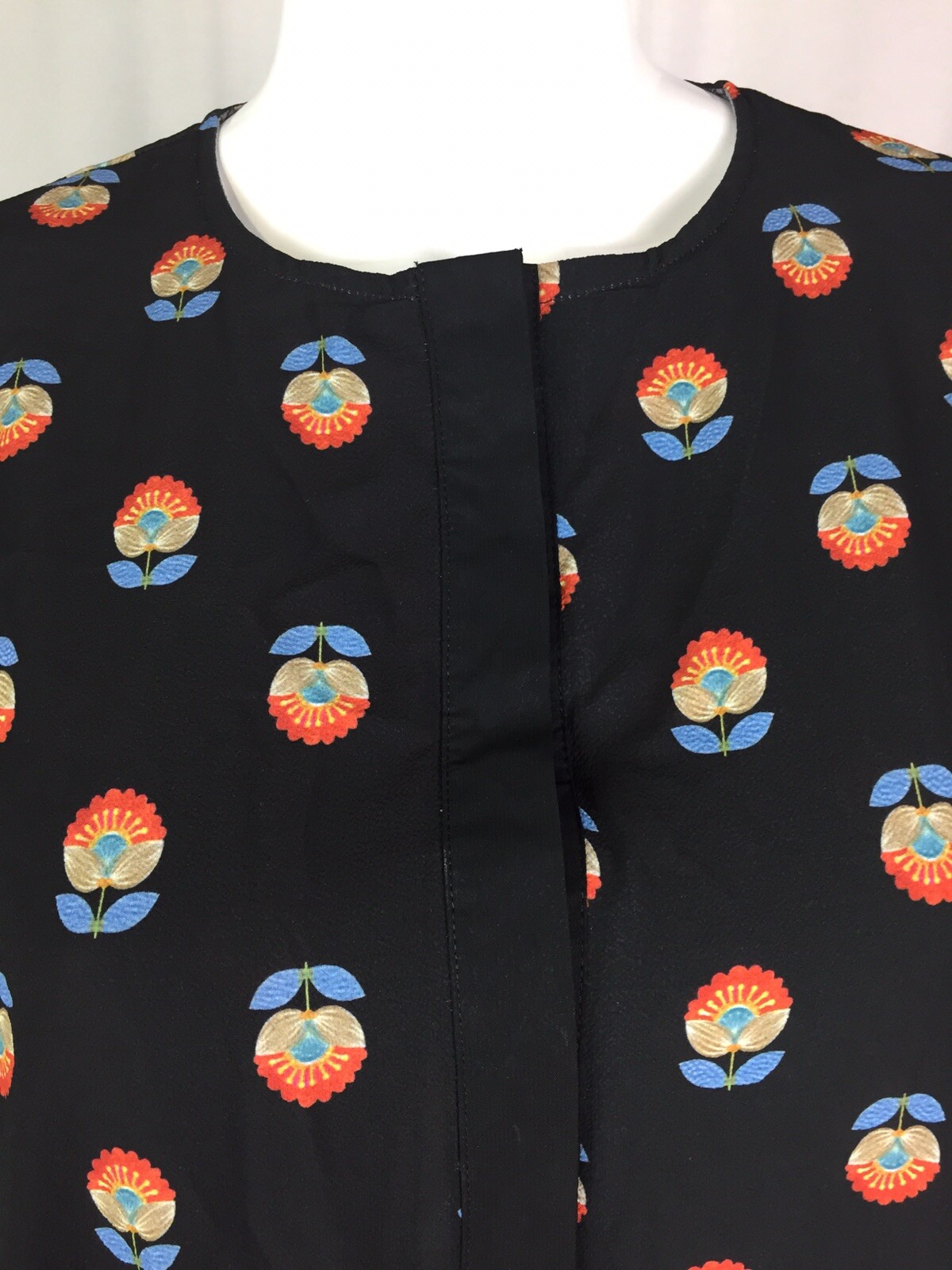 NWT $180 Refka 38 Black Floral Boho Ruffle Oversize Shirt Dress Anthropologie M