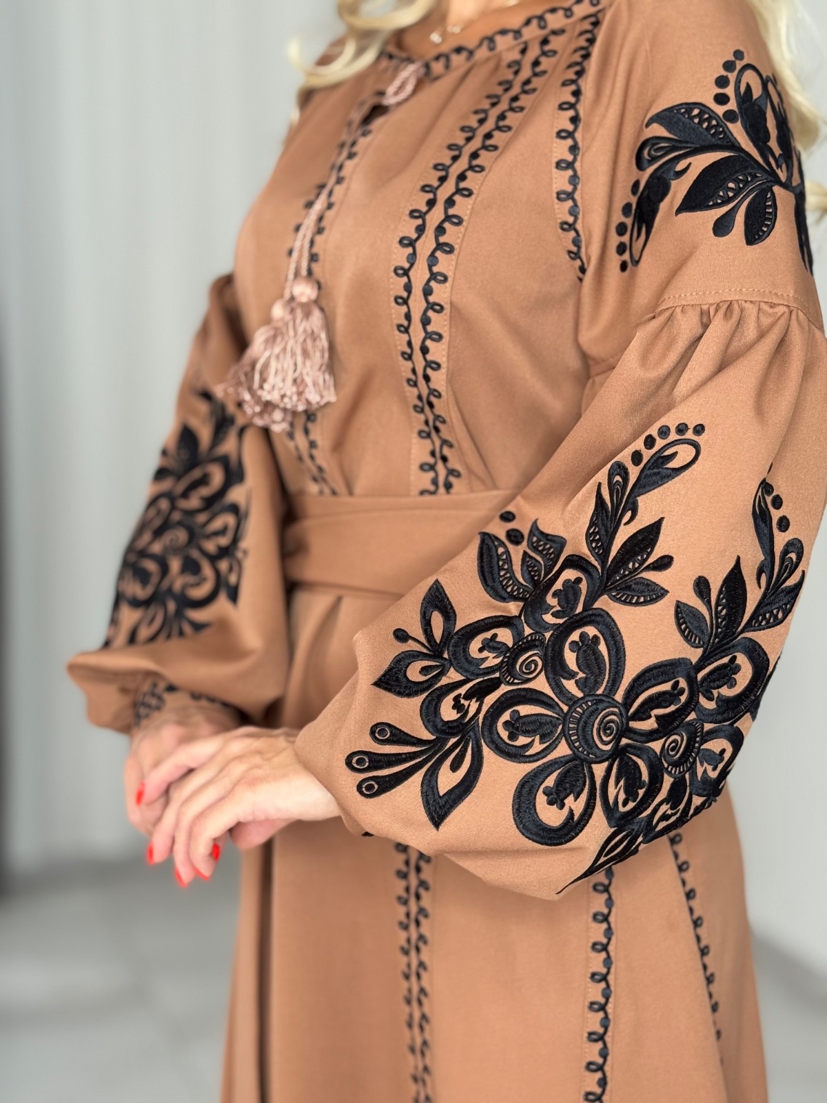 Luxury Ukrainian Embroidered Maxi Dress – Chervona Ruta