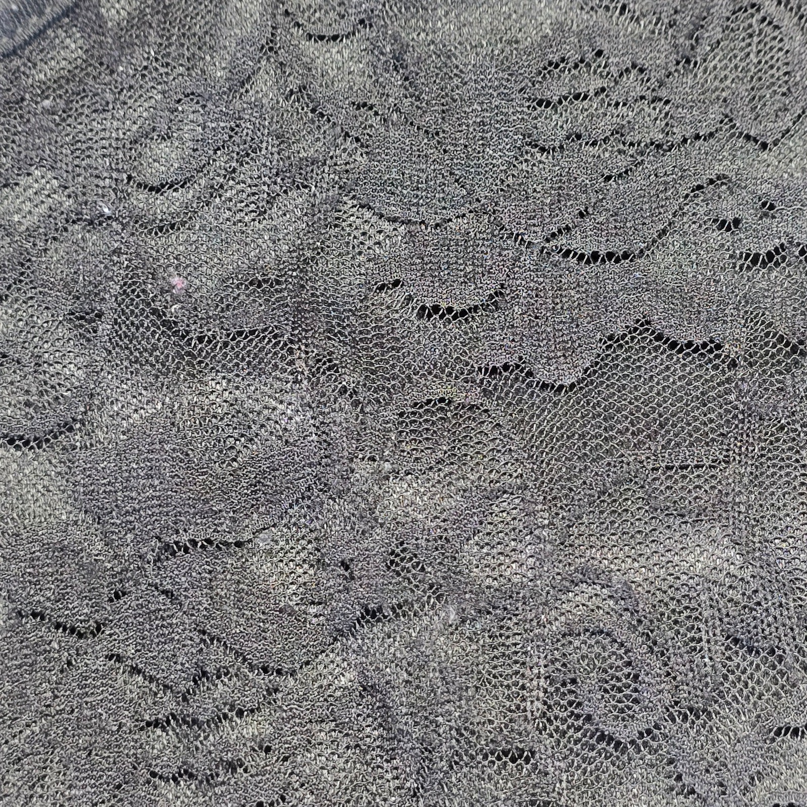 L8ter Black Gray Dress Mini Stretch Preppy Floral Lace Sleeveless Womens Size M