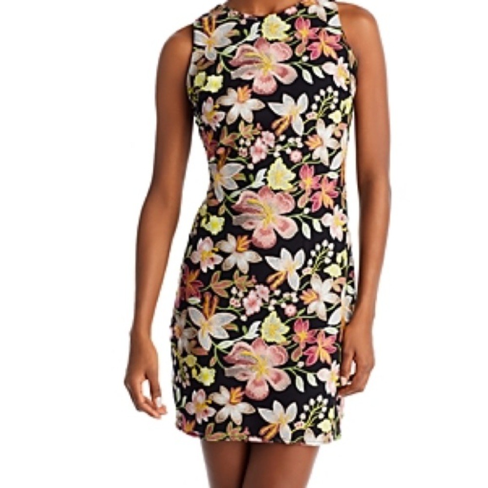 Sam Edelman Black and Yellow Sheath Mini Dress