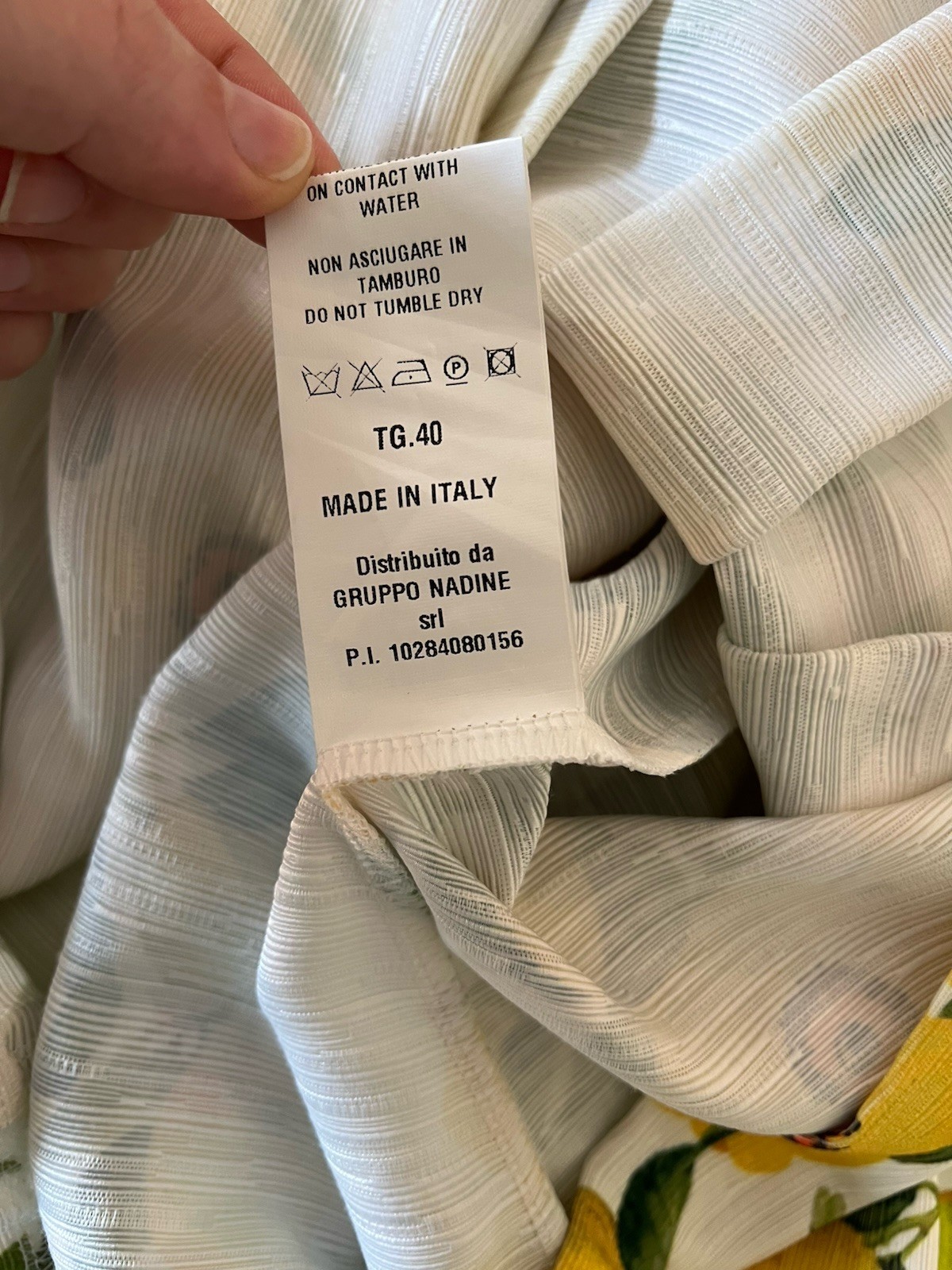 Nadine Milano Lemon Floral Mini Dress Made in Italy Small
