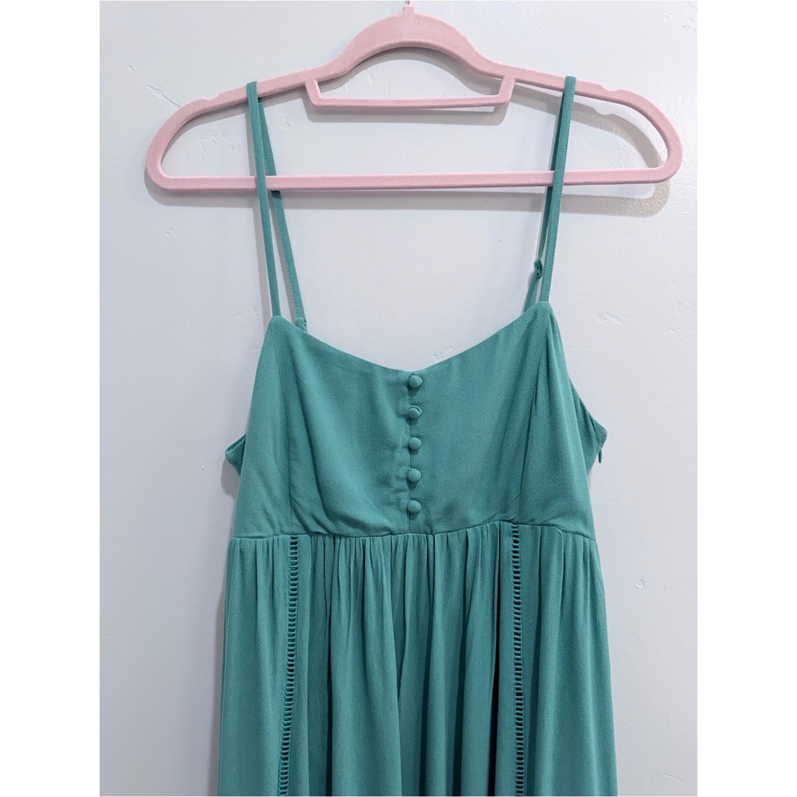 Jack by BB Dakota Turquoise Ruffle High-Low Spaghetti Dress