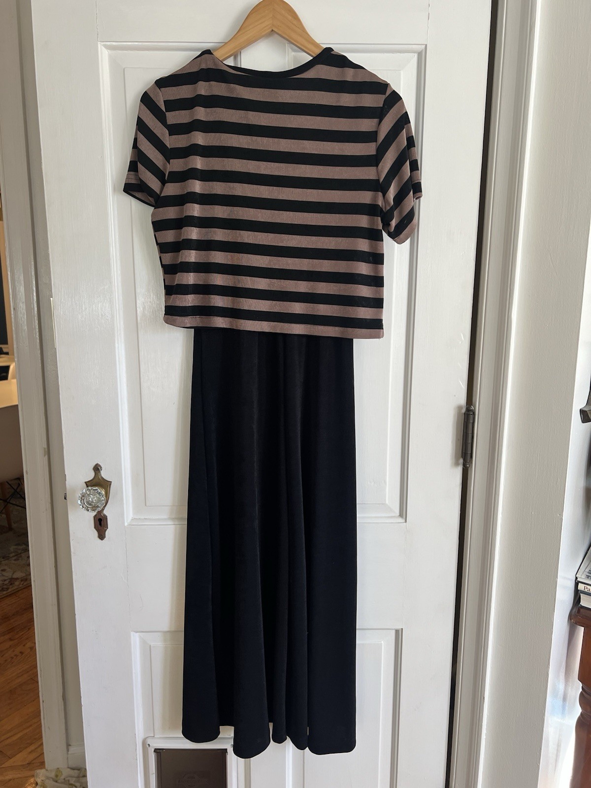 Studio Ease Striped Layered Maxi Dress Vintage Y2K Black And Beige Size 10