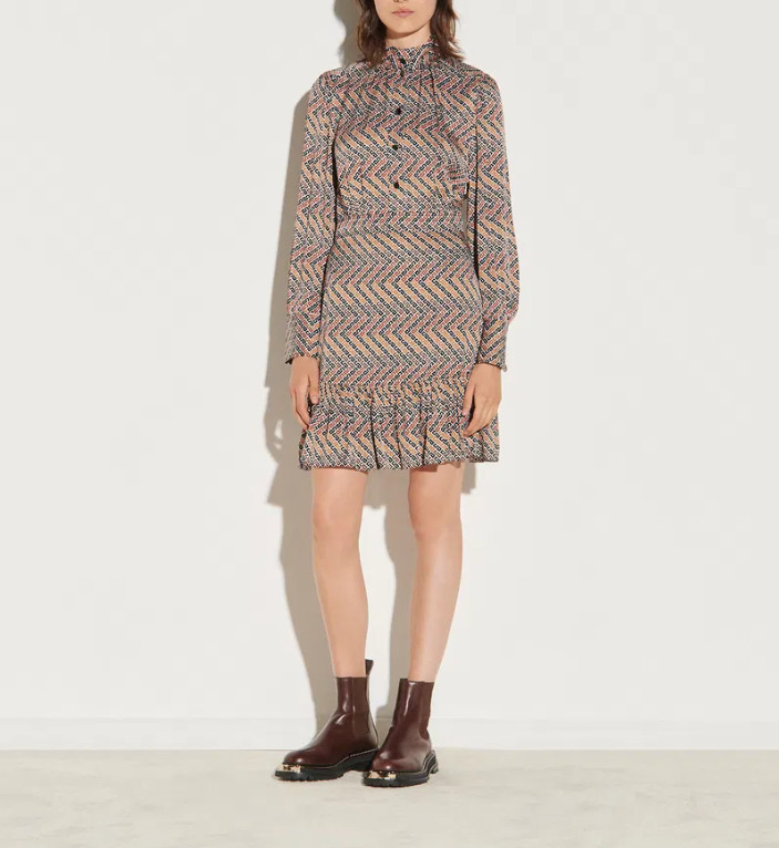 Sandro women’s satin dress multi-colored long sleeve size 34 XS colorful SFPRO01342