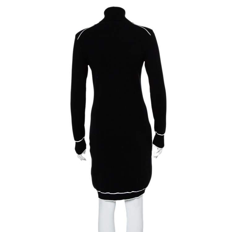 Off-White c/o Virgil Abloh Black Turtleneck Knit Sweater Dress S $1180 2019