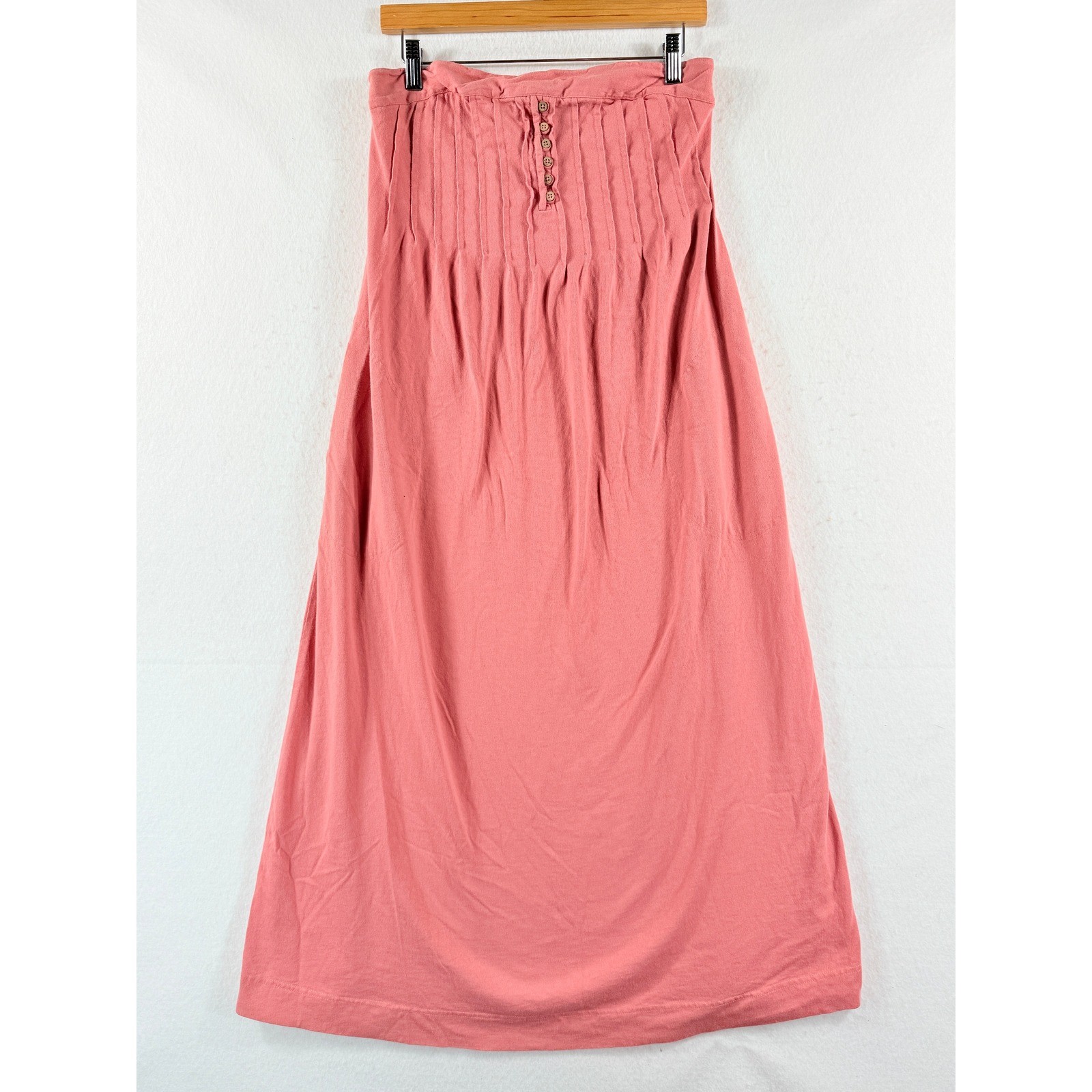 Free People FP Beach Strapless Maxi Dress Womens Medium Coral Pink Boho Coastal