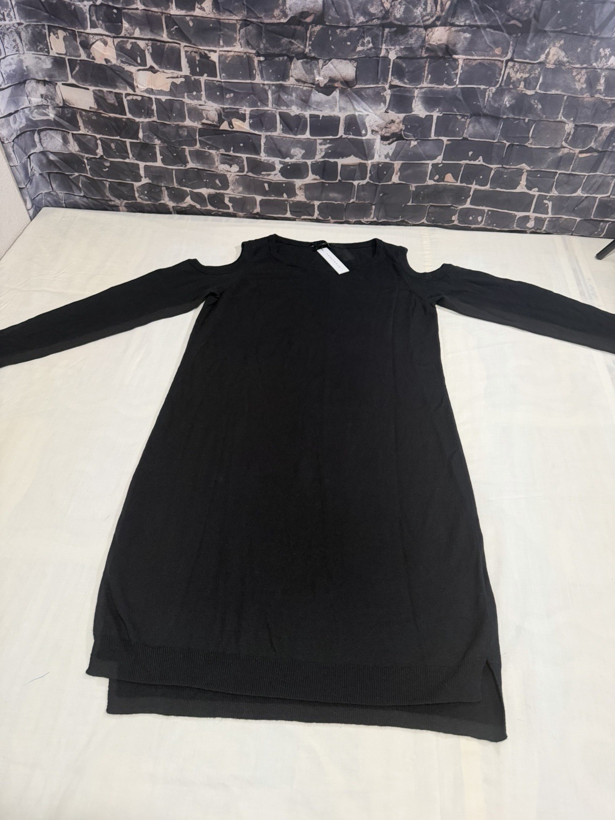 Sanctuary Black Cold Shoulder Knit Dress M Long Sleeve NWT