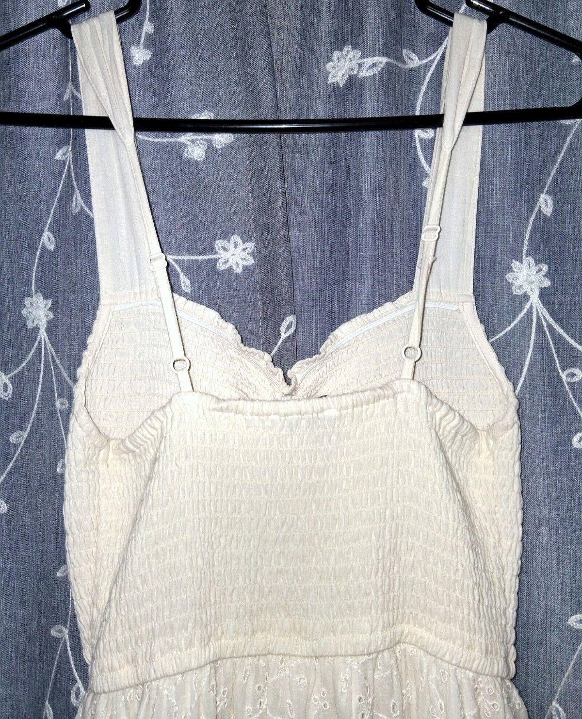 American Eagle Cream Off White Lace Ruffled Long Maxi Sun Dress Size XS Summer