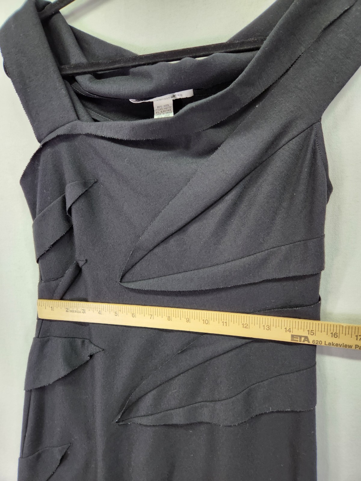 Diane Von Furstenberg Women Wool Blend Sheath Dress Size 12 Black