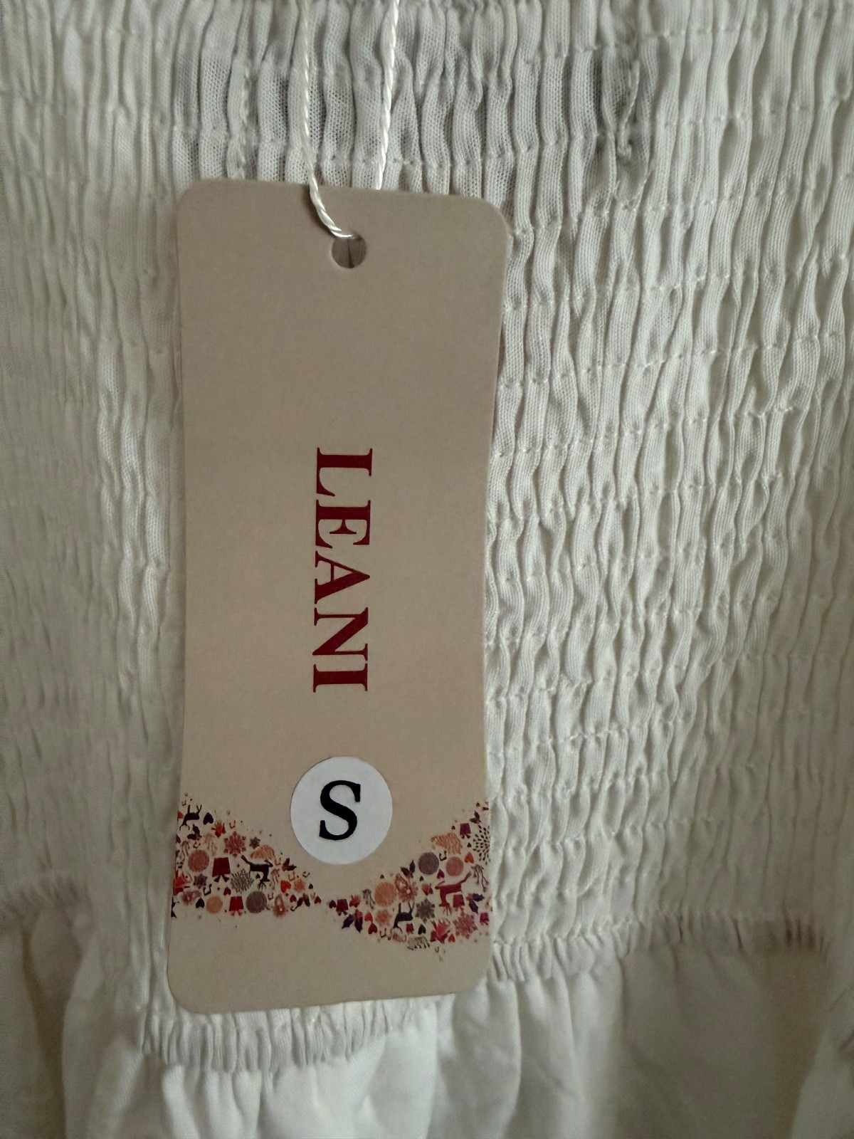 LINAE SIZE SMALL White Rayon Lined Rauch Back Ruffle Sleeves Hem Tiered NWT