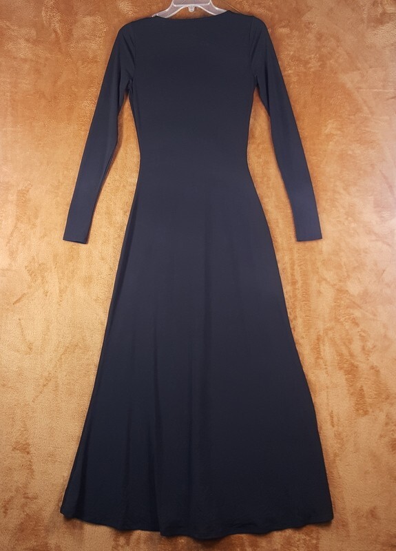 WEWOREWHAT Dress Womens XS Black Pullover Long Sleeve Cut Out Maxi Stretch $148