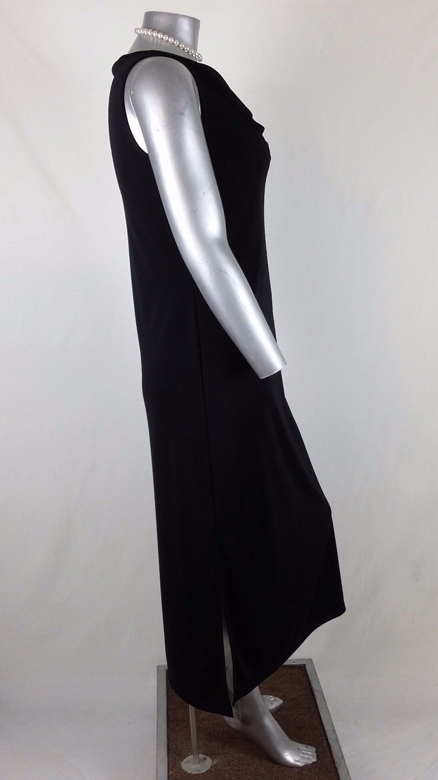 NWT PETITE AMANDA SMITH OCCASION BLACK COWL NECK MIDI DRESS Size PL Sleeveless