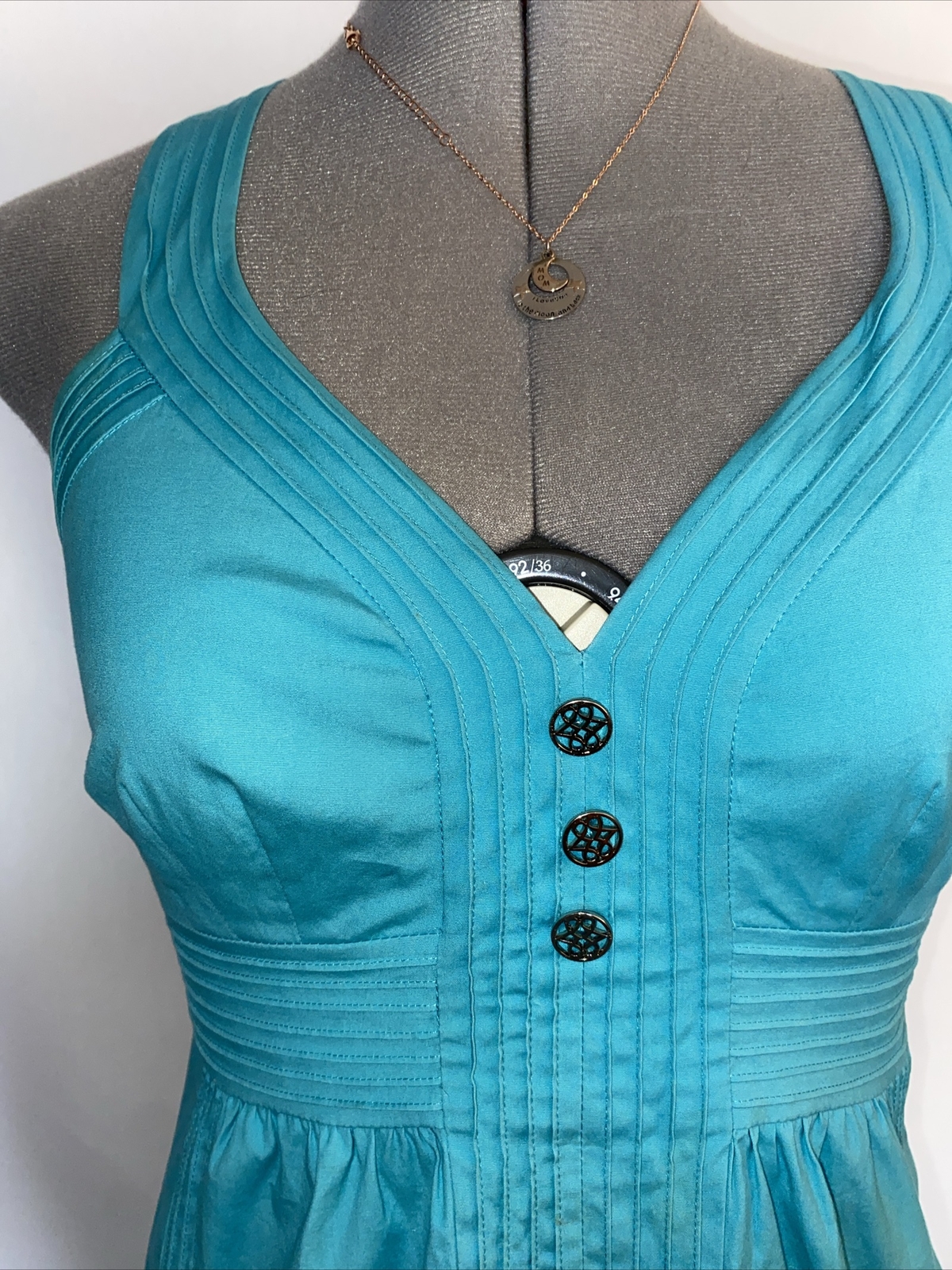 Sundress High Waist Side Zip Sash Lined Pit To Pit 15” L 38” Size S ?? No Tag