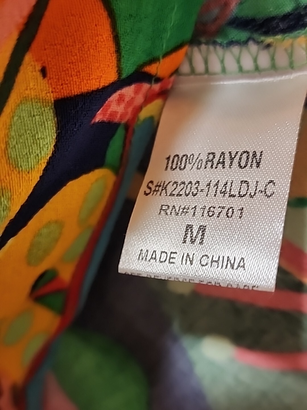 Karlie Ladies Size Medium Multicolor Tropical Floral Rayon Mini Dress