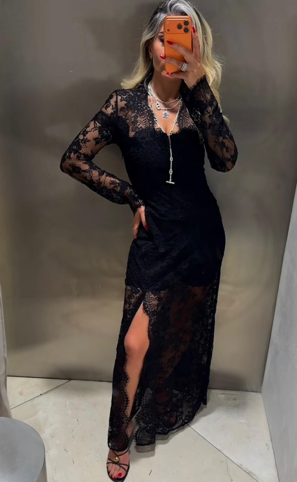 Zara 2026 ZW Collection Black Lace Sheer Long Dress Size M Ref 1067/203 Sexy