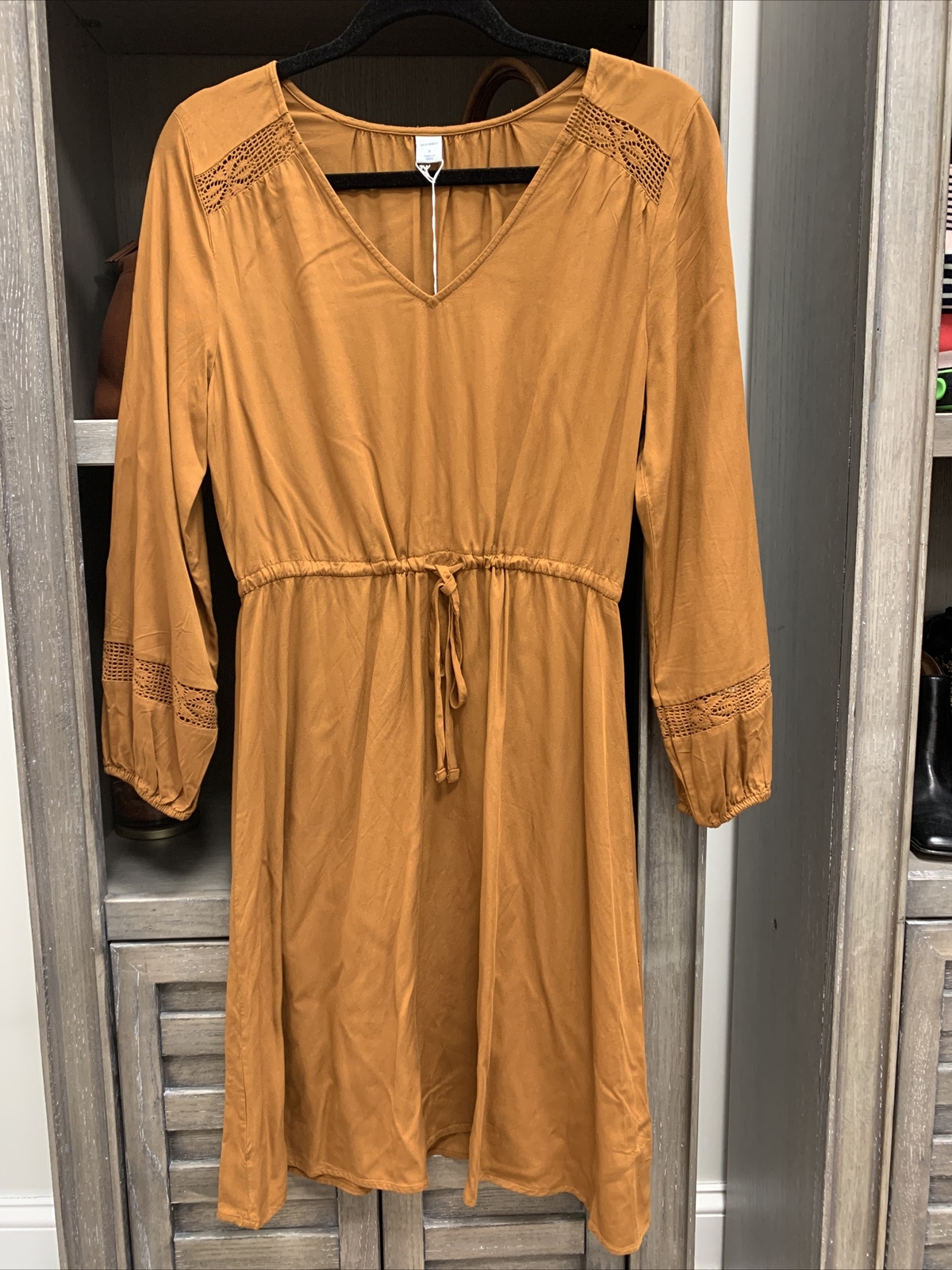 honey brown long sleeve cotton old navy dress size S Never worn