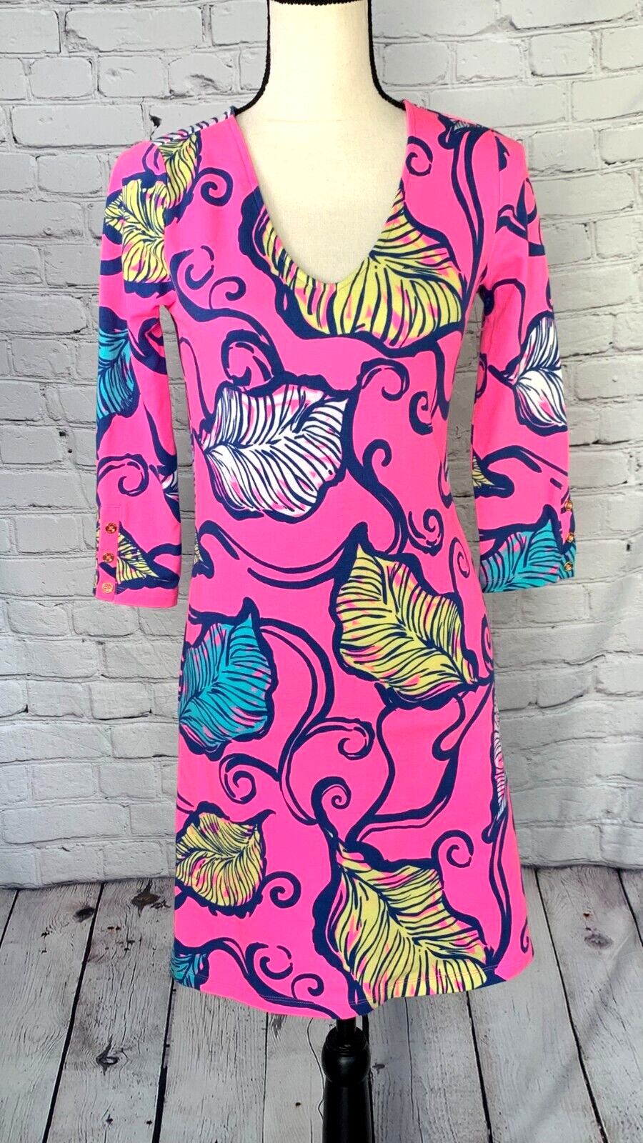 NEW Lilly Pulitzer Clarke Leaves in the Breeze Tropical Terry Cotton Dress Small