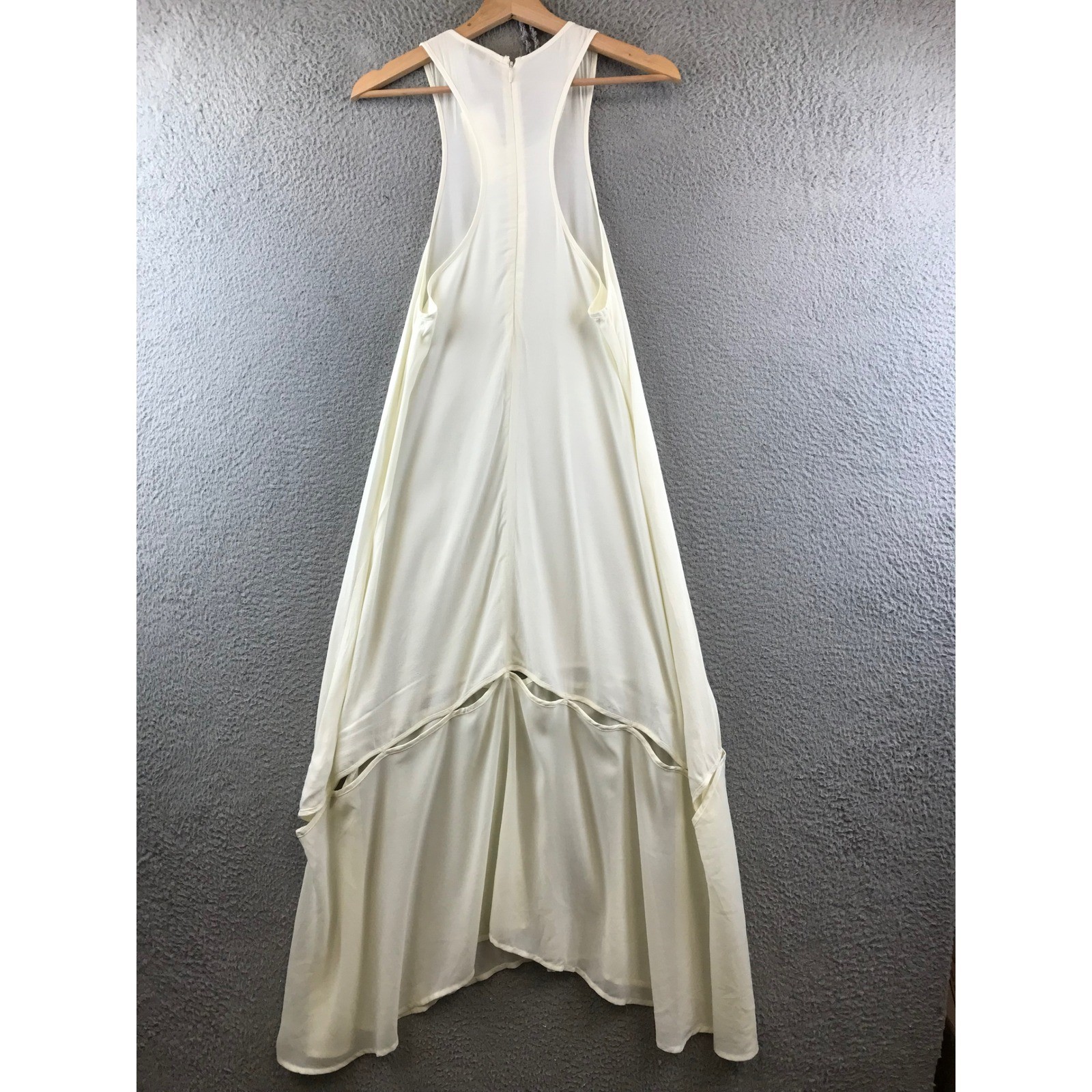 New TOBI XS Ivory Sleeveless High Low Dress Cutout Hem Casual Party Cocktail