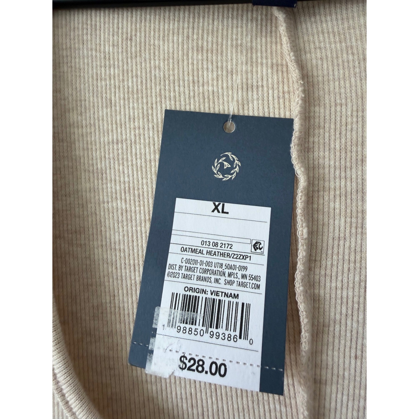 Universal Thread Midi Dress XL Oatmeal Heather Ribbed Button Front Scoop Neck