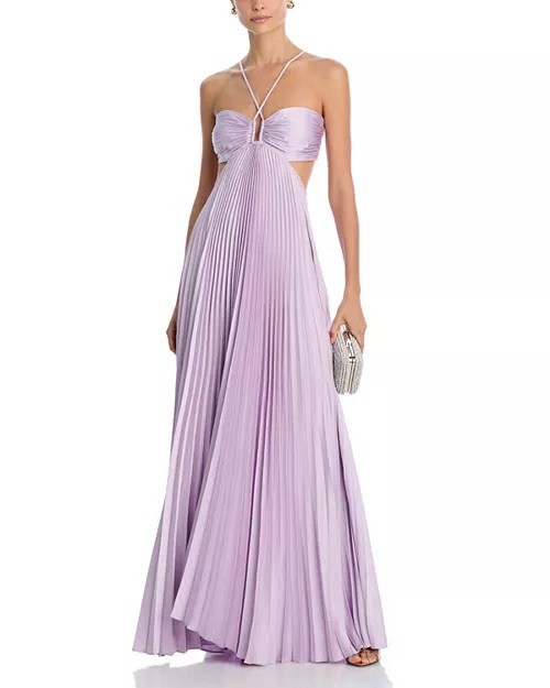 a.l.c. Maxi Dress Satin Pleated Moira Size 2 $795
