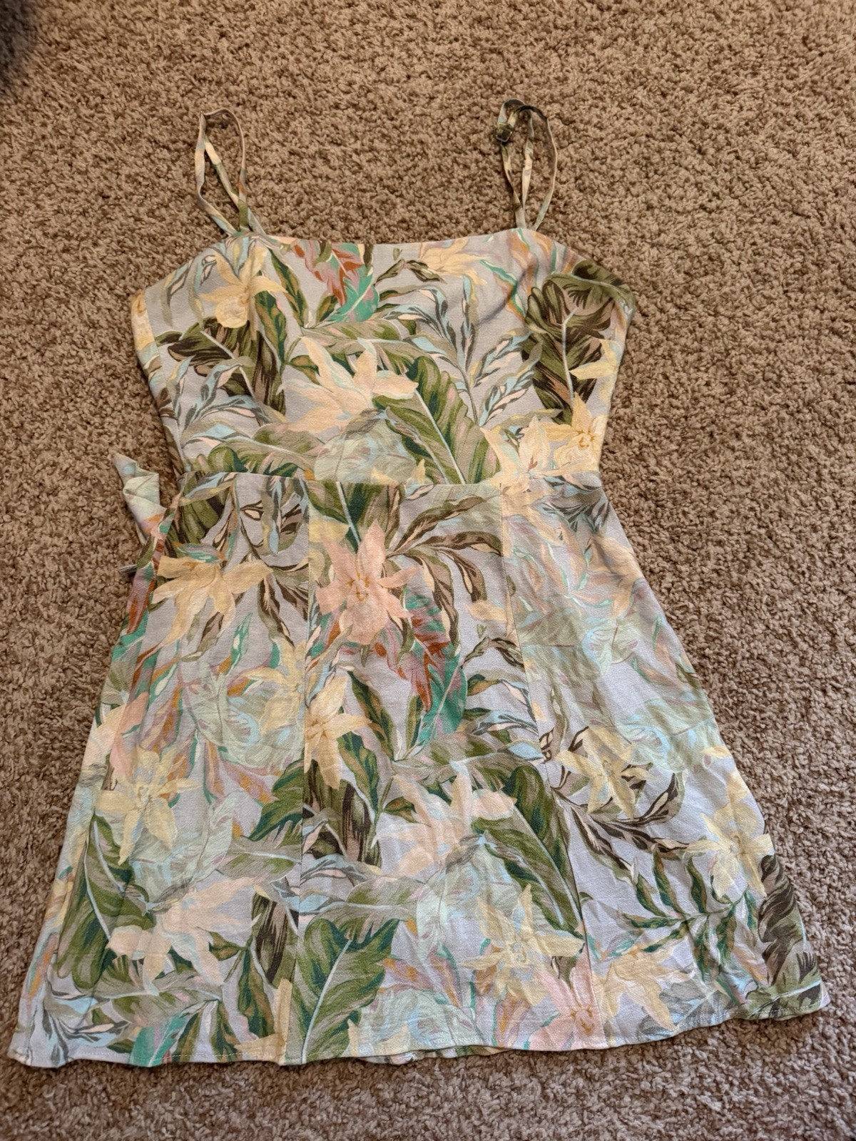 Show Me your Mumu Lauren Tie Mini dress in Island Floral size S