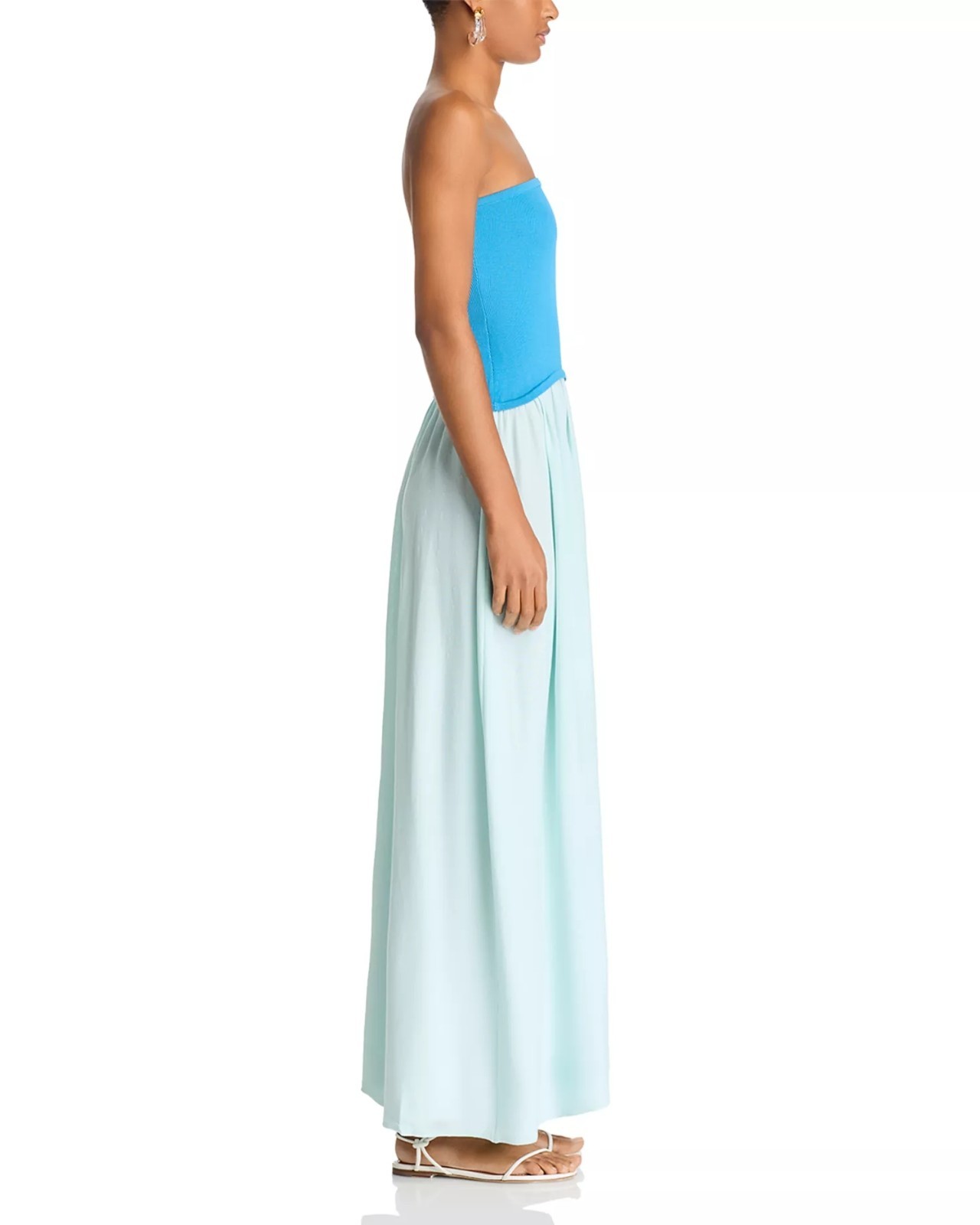 298$ Solid & Striped Strapless Soglio Maxi Dress Sleeveless Size XL French Blue