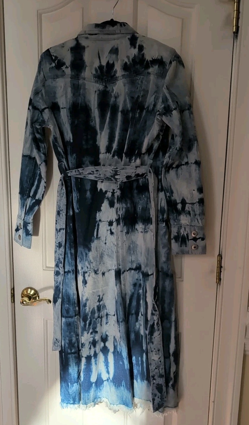 Indigo Thread Co Womens Jean Dress Denim Stone Washed Blue Size M