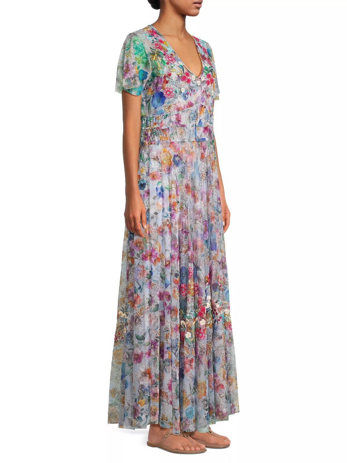 Johnny Was Winx Mesh Maxi Dress NWT $445 Size Medium stunning!!