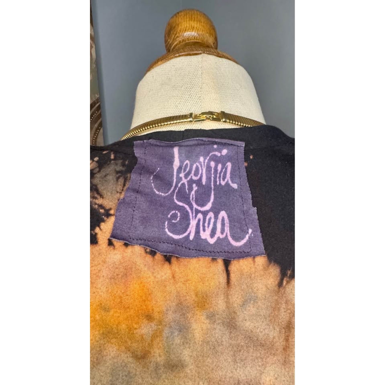 Handmade Organic Bamboo Reverse Tie Dye Patchwork Dress by Jeorjia Shea