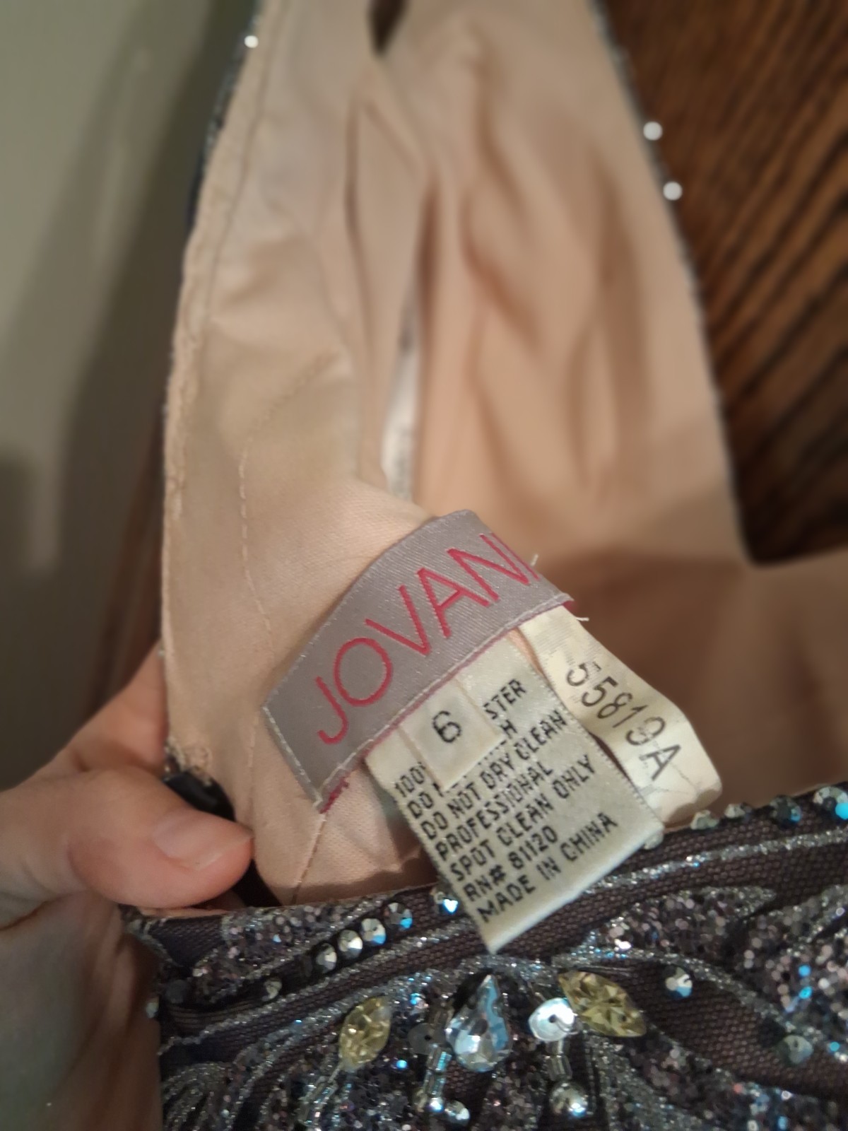 Jovani Silver Beaded Sequin Sleeveless Pageant Formal Gown 6 55819A PLEASE READ!