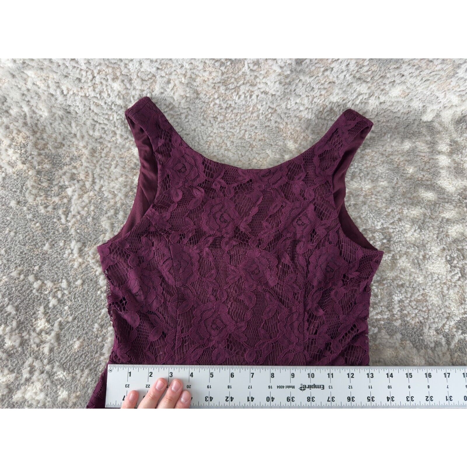 Speechless Juniors Size 5/M Floral Sleeveless Lace Flare Mini Dress Purple Zip