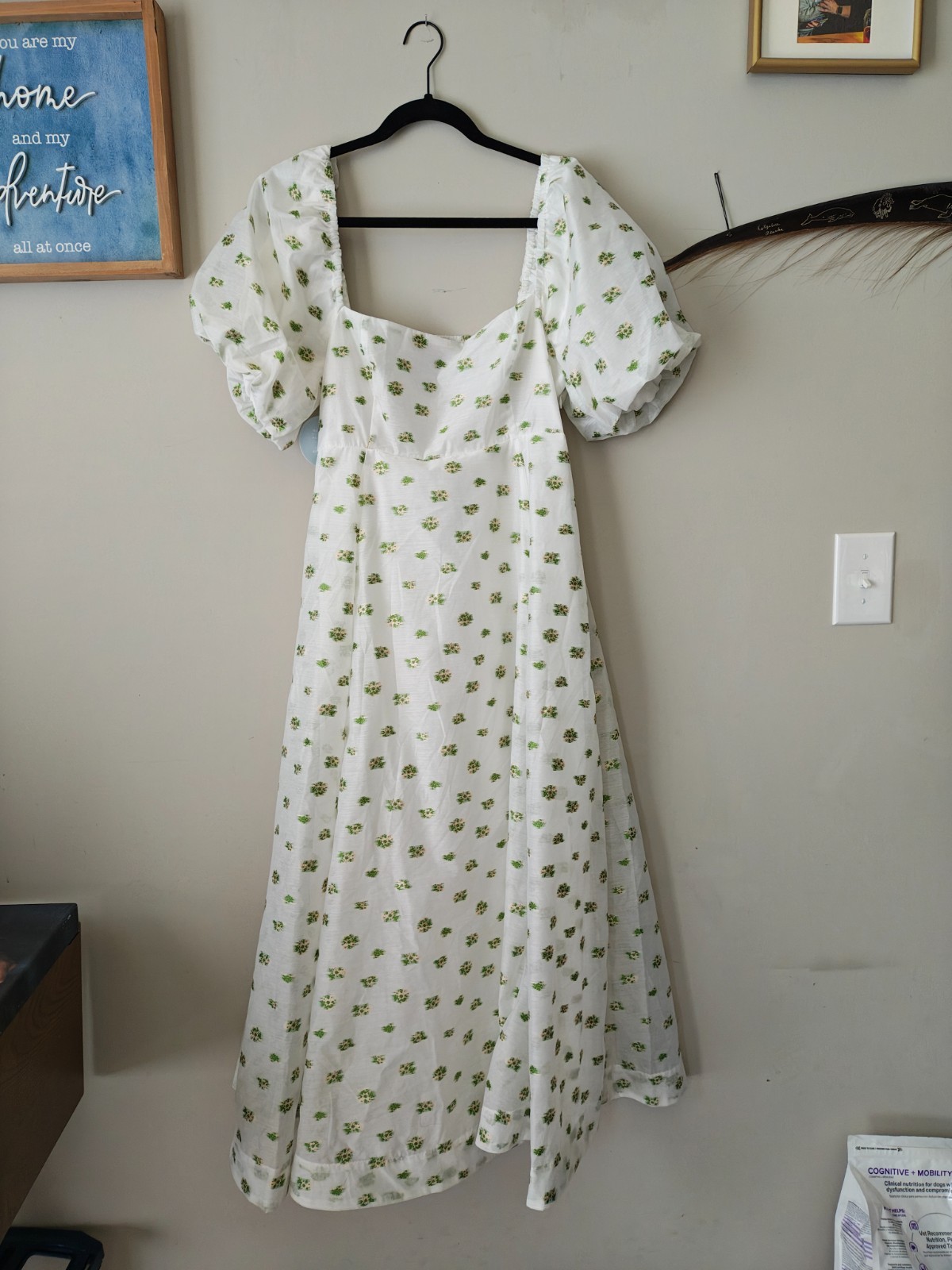 Hill House Home The Organza Matilda Dress – Olive/Coral Floral Jacquard L NWT