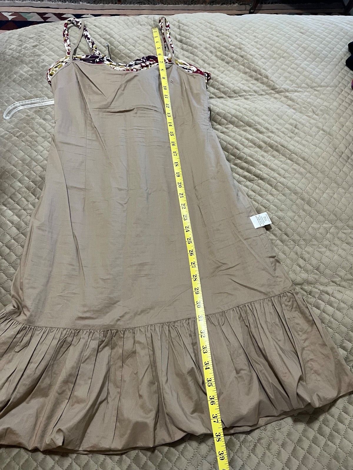 maxazria collection womens tan pleated bubble hem sweetheart braided bow dress
