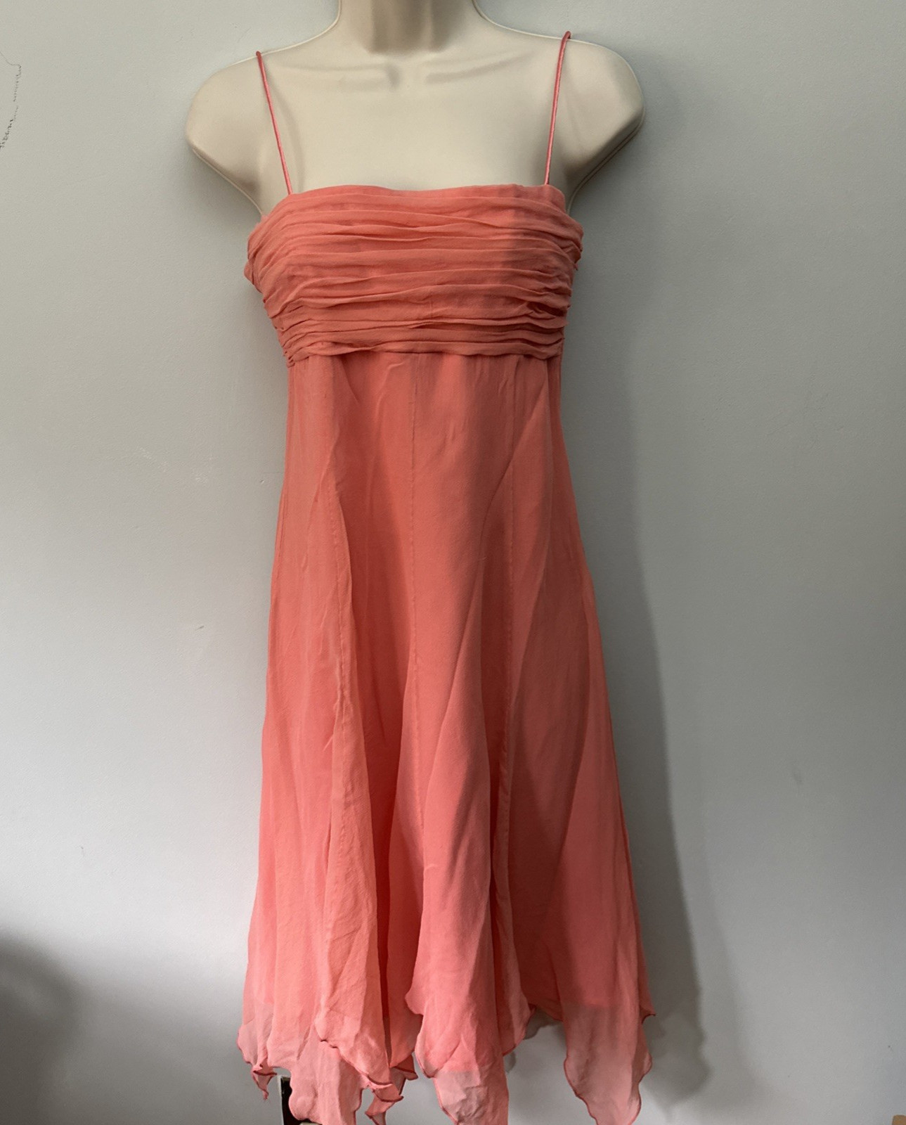 Vintage Dave & Johnny Dress 5/6 Pink Strappy Asymmetric Midi Y2K Fairy Grunge