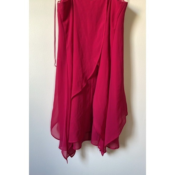BCBGeneration Pink Layered Chiffon Mini Dress XXS Halter Romantic Party Wedding
