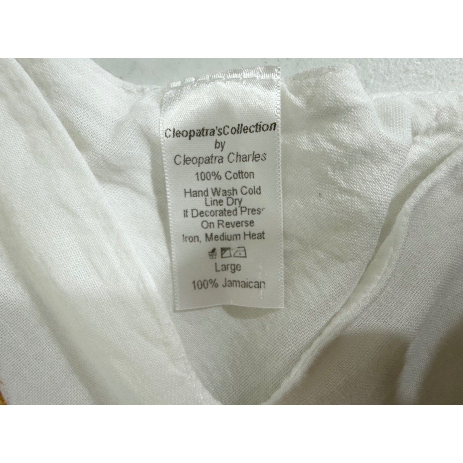 Cotton Gauzy Sundress Size Large White Hand Painted Abstract Art Jamaica Lined
