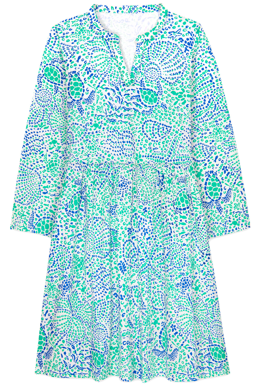 Women’s Dress – Printed Animal Dress – Cotton Dress – Cotton – XL – Blue Pink