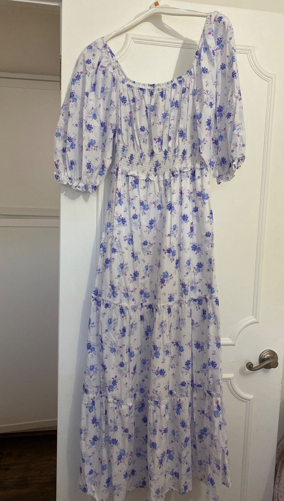 LoveShackFancy x Target Gemma Blue White Floral Maxi Dress XXS P NWOT Cotton
