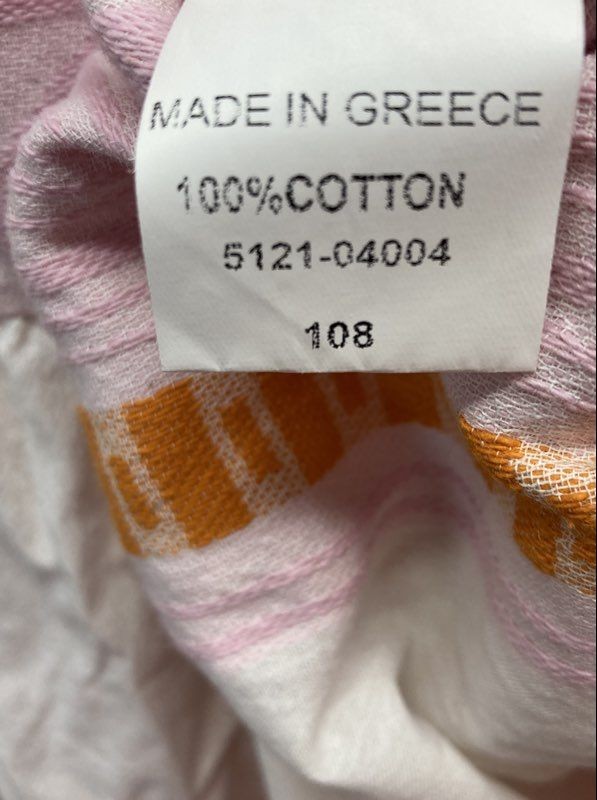 The Hieria Women’s White Pink Patterned Cotton Wrap Boho Dress Made in Greece
