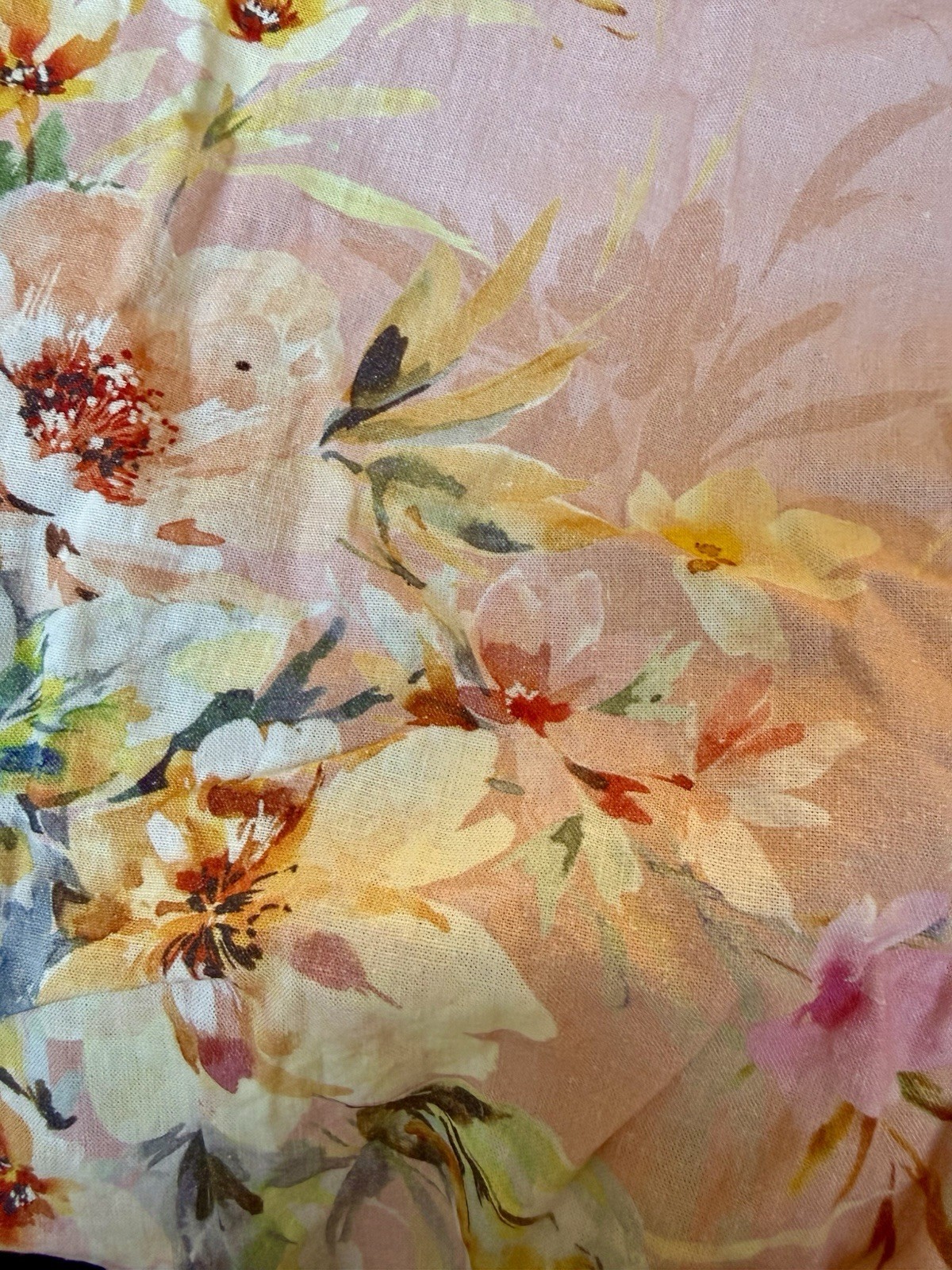 YUMI KIM WAVERLY LINEN DRESS DESTINY DELIGHT ROSE PRINT BUBBLE HEM XS