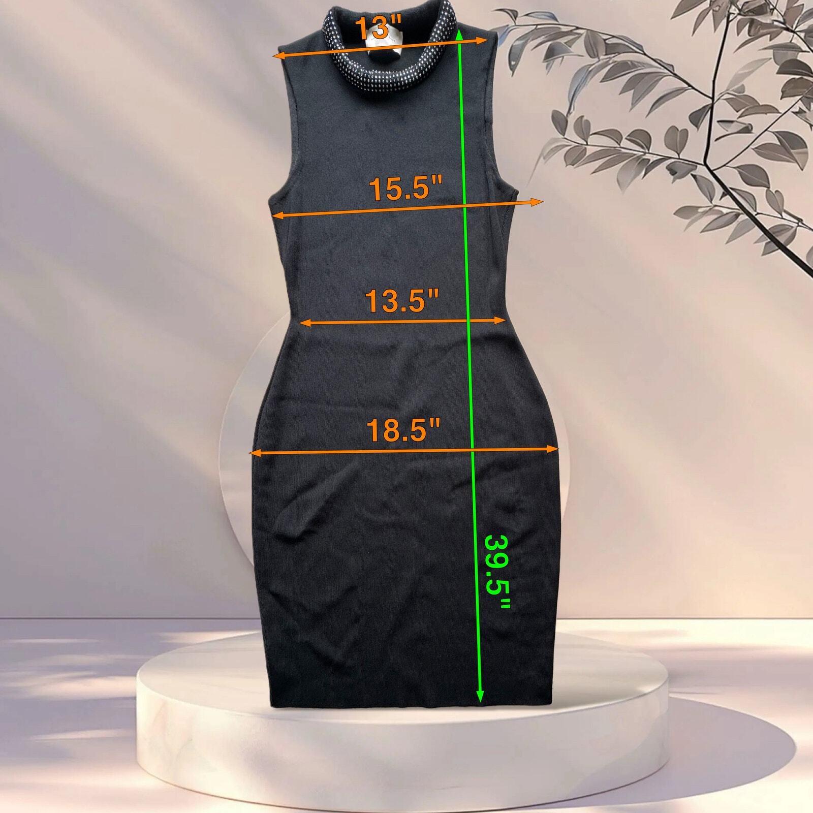 Christopher Kane Black Embellished collar trim swarovski crystal Bodycon Dress M