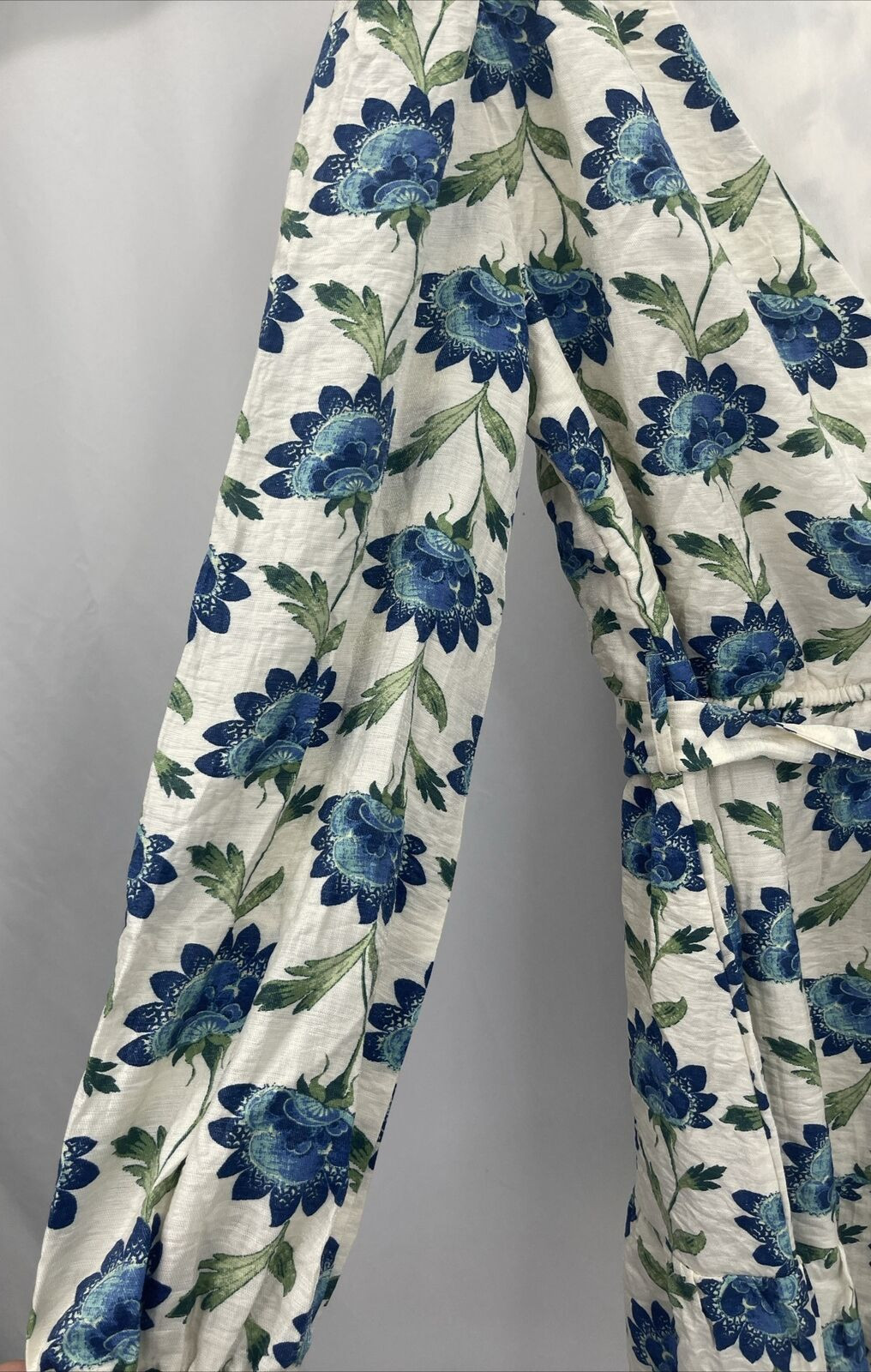Mimi Chico Lined Floral Tie Front Flare Bottom Faux Wrap Dress Womens Sz L NWT