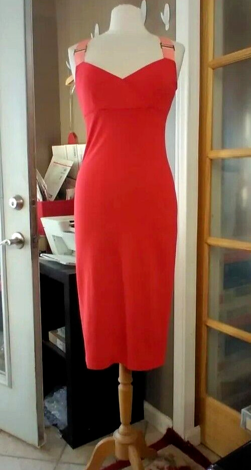 Back Suspenders Dress Cross Venus Sweet Sexy Red Casual Pink Sz 6 Fitted Fun