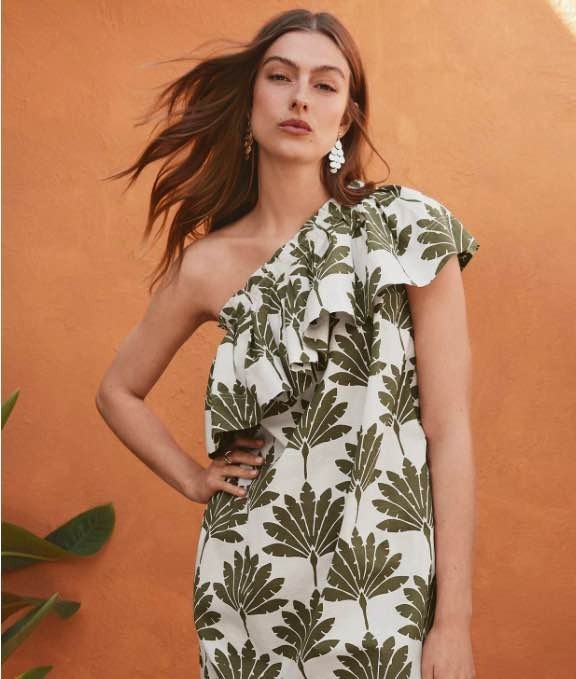 NEW Loft Palm One Shoulder Mini Dress (S)