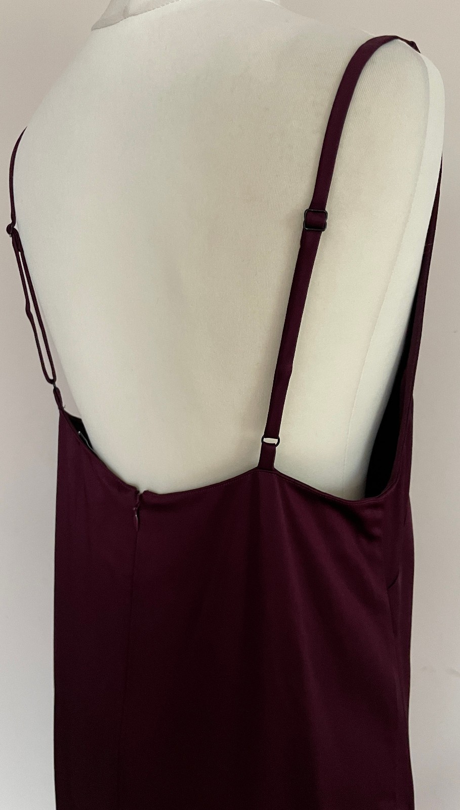 STELLA McCARTNEY burgundy lace-trimmed satin slip dress IT38, UK8/10, US4/6