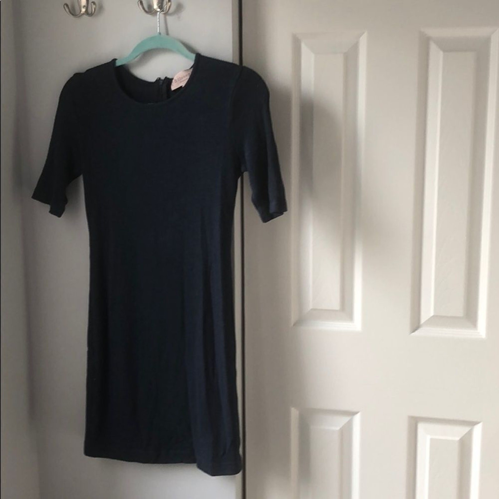 Philosophy navy rayon & spandex blend heather business casual dress S