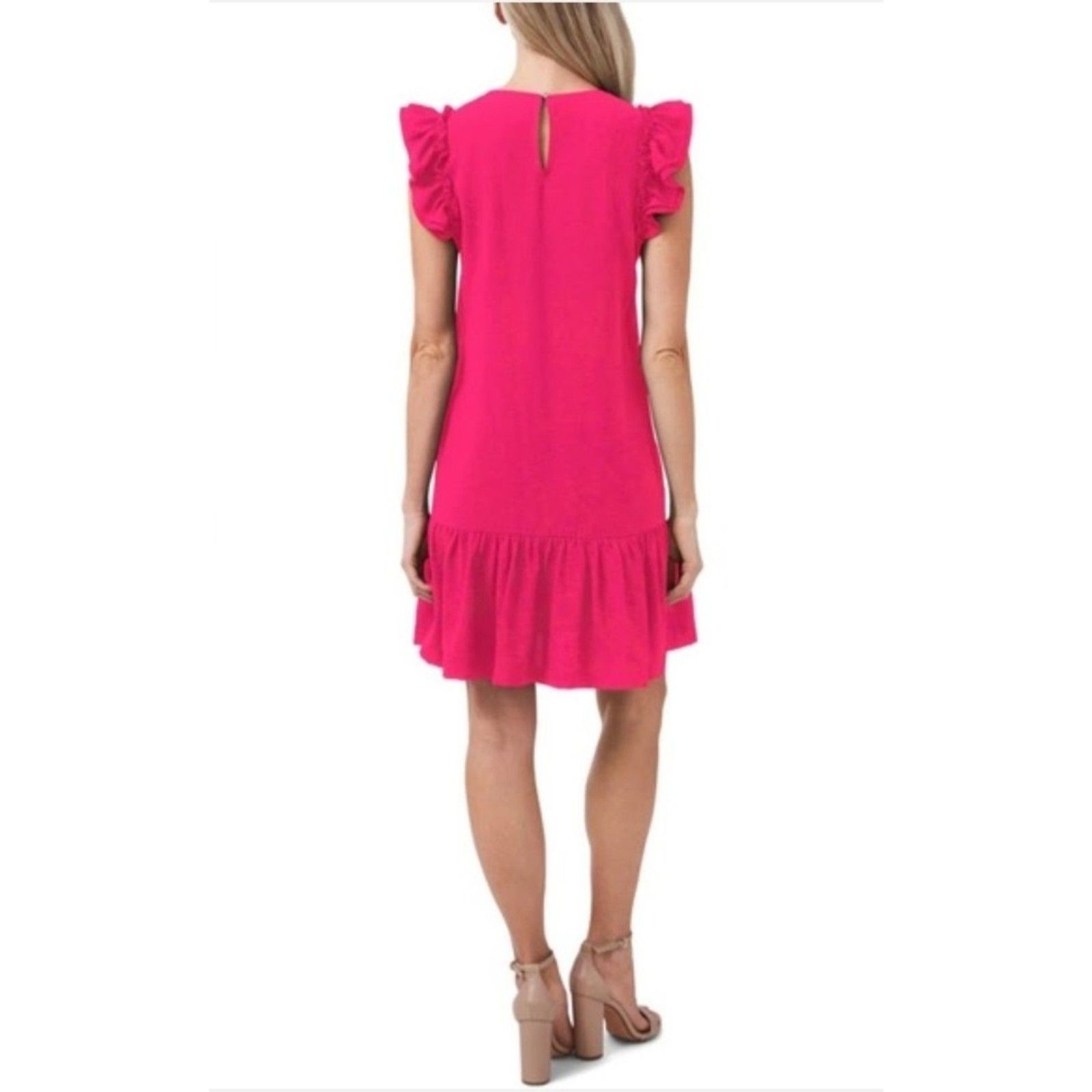 CeCe – Bright Rose Ruffle Sleeve Shift Dress (NWT) – Size 4