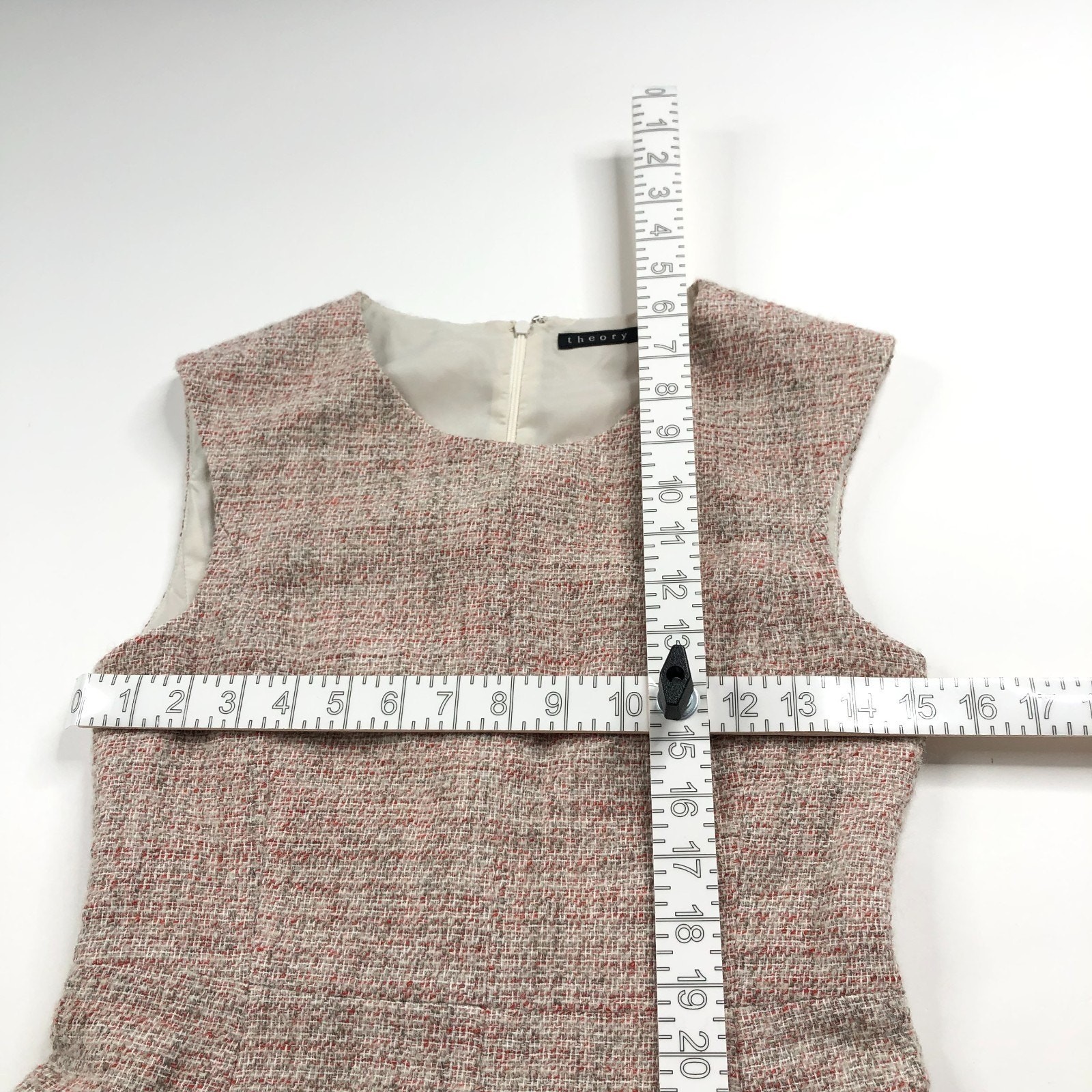 Theory Unknown Size (4-6?) Material Tweed Women’s Mini Dress Beige Pink Red