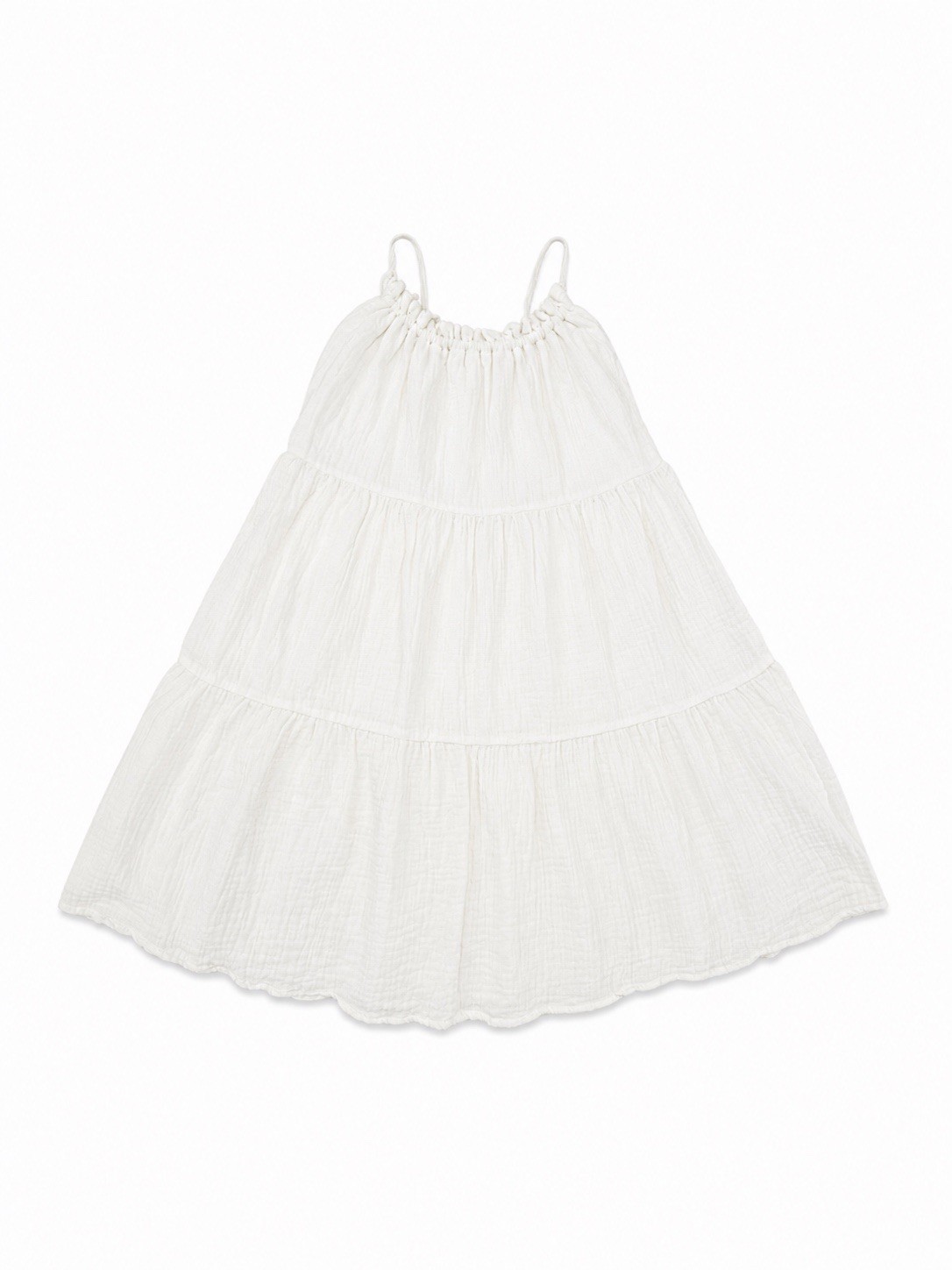 SHEIN White Tiered Open Back Tie Closure Flowy Lined Mini Dress Size S